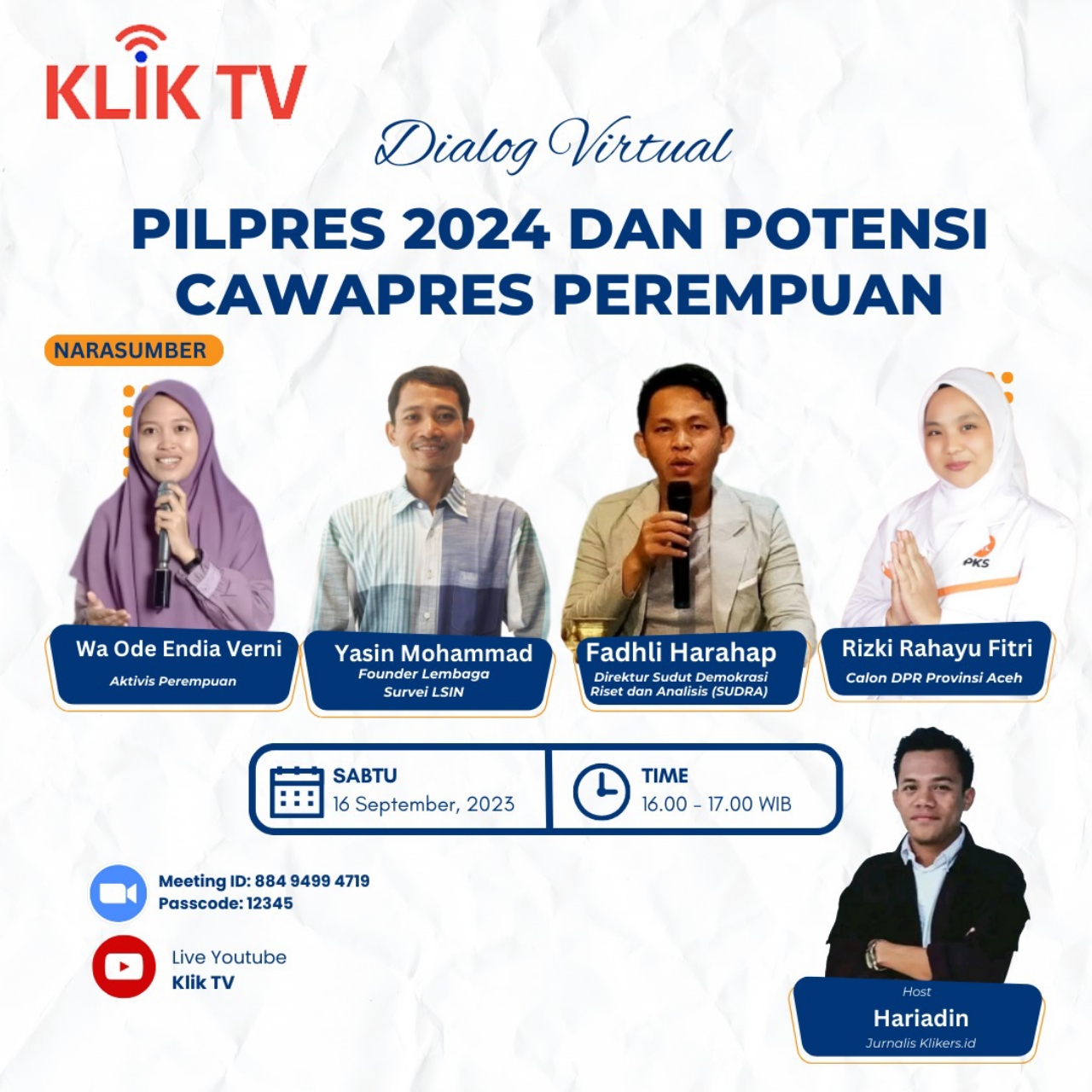 Dialog Klik TV : Peluang Cawapres Perempuan Yenny Wahid, Khofifah dan Puan Maharani